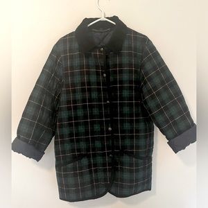 The English Wool Plaid 90s esque Barbour Style Quilted Hunting Jacket Sz Mens M